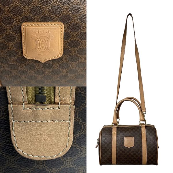 760k760 28471 5 Celine Macadam Triomphe Leather 2way Mini Boston Bag