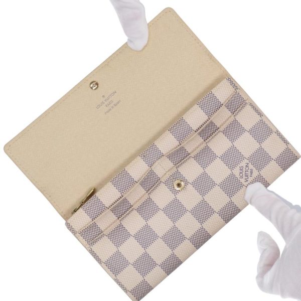 76255 4 Louis Vuitton Portefeuil Sala Damier Azur Wallet Brown