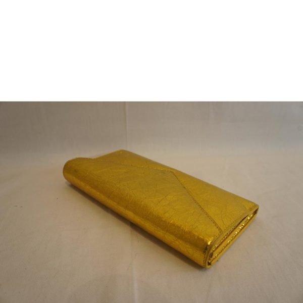 76267 3 Balenciaga Paper Long Wallet Gold