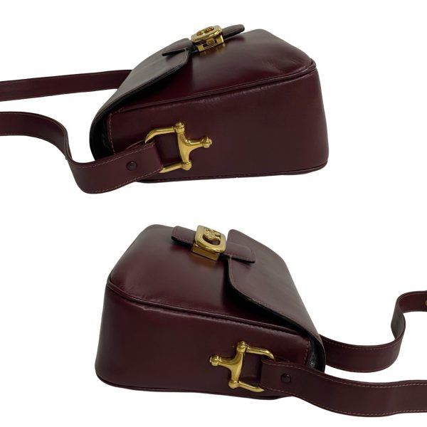 762k762 15875 5 Celine Horse Carriage Fittings Calf Leather Crossbody Bag Bordeaux