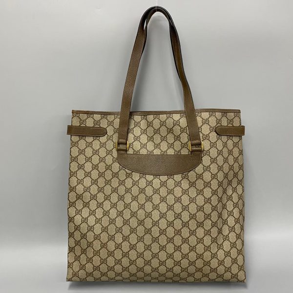 762k762 34464 4 Gucci Vintage Vintage GG Logo Leather Tote Handbag Brown