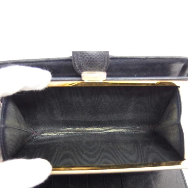 76322 7 Chanel Cocomark Caviar Bi Fold Wallet Bag Black