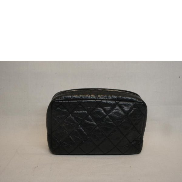 76335 2 Chanel Cambon Zipper Pouch Black