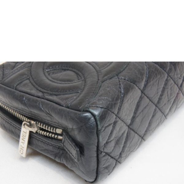 76335 8 Chanel Cambon Zipper Pouch Black