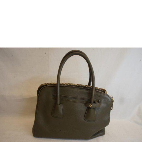 76340 2 Prada Leather Handbag Khaki Green