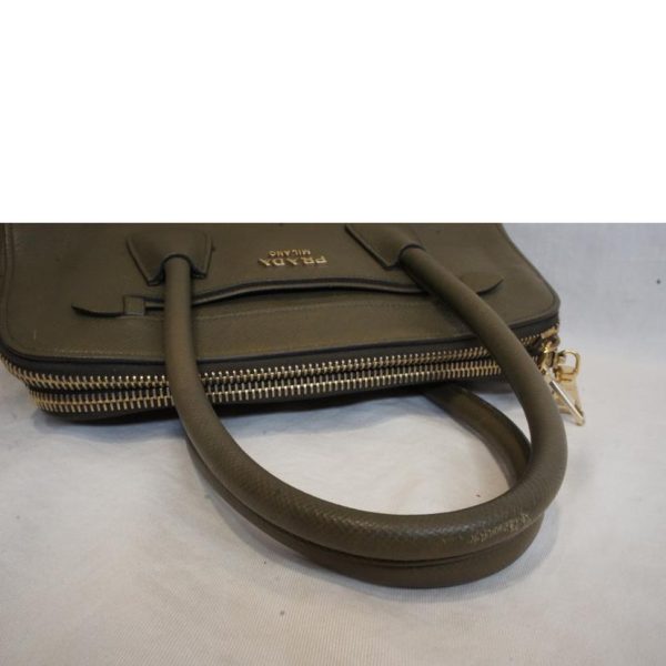 76340 4 Prada Leather Handbag Khaki Green