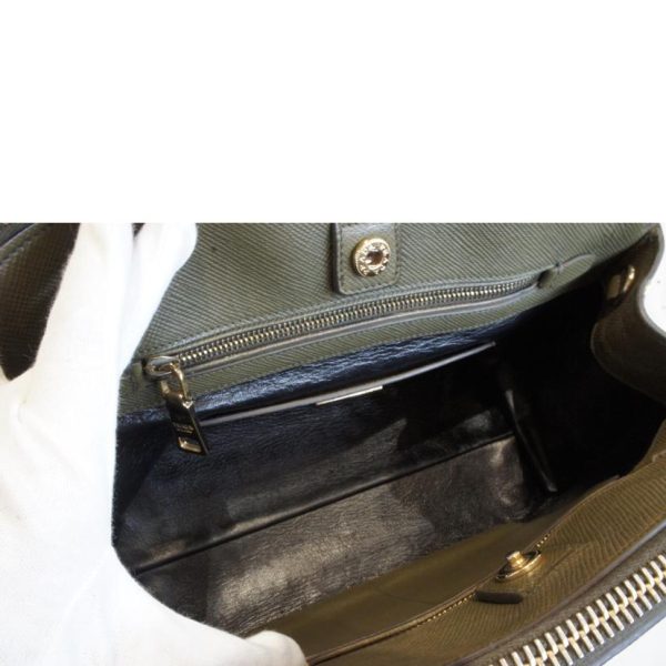 76340 5 Prada Leather Handbag Khaki Green