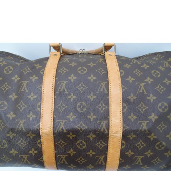 76371 6 Louis Vuitton Keepall 50 Monogram Bag Brown