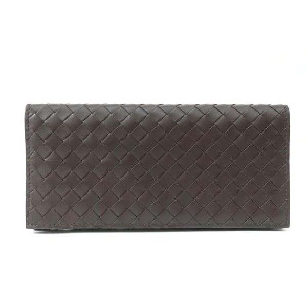 76390 1 Bottega Veneta Bifold Billfold Card Case Dark Brown