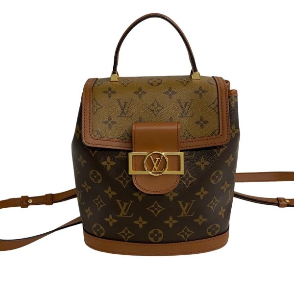 763k763 23006 3 Louis Vuitton Dauphine Monogram Leather Rucksack Backpack Brown