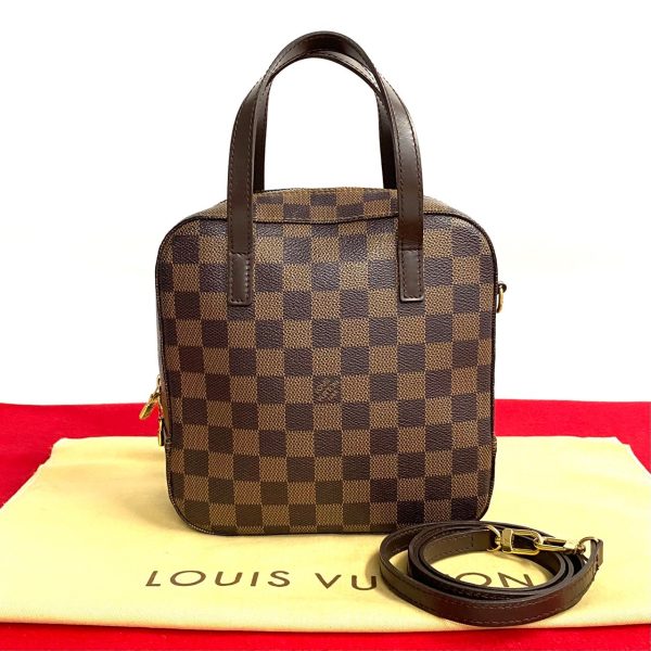 763k763 27695 1 Louis Vuitton SP Order Spontini Damier Leather 2way Bag Brown