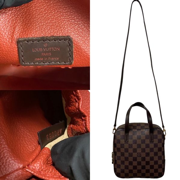 763k763 27695 5 Louis Vuitton SP Order Spontini Damier Leather 2way Bag Brown