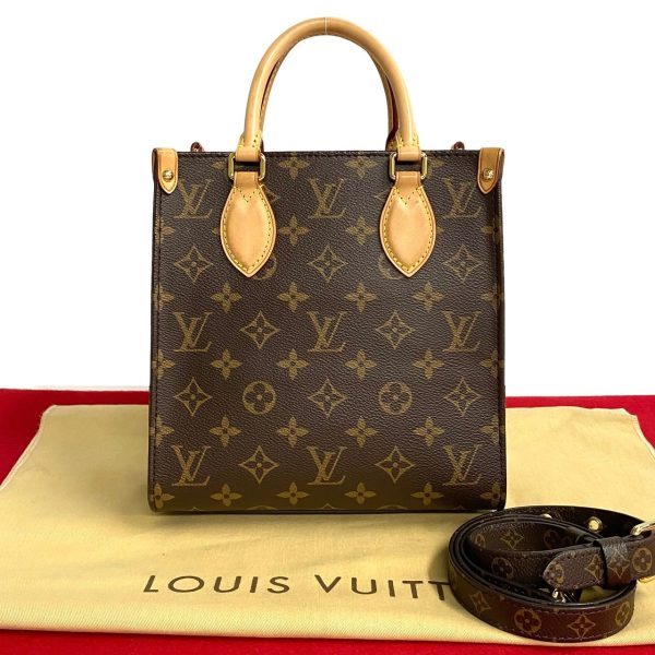 763k763 27705 1 Louis Vuitton Sac Pla BB Monogram Leather 2way Bag Brown