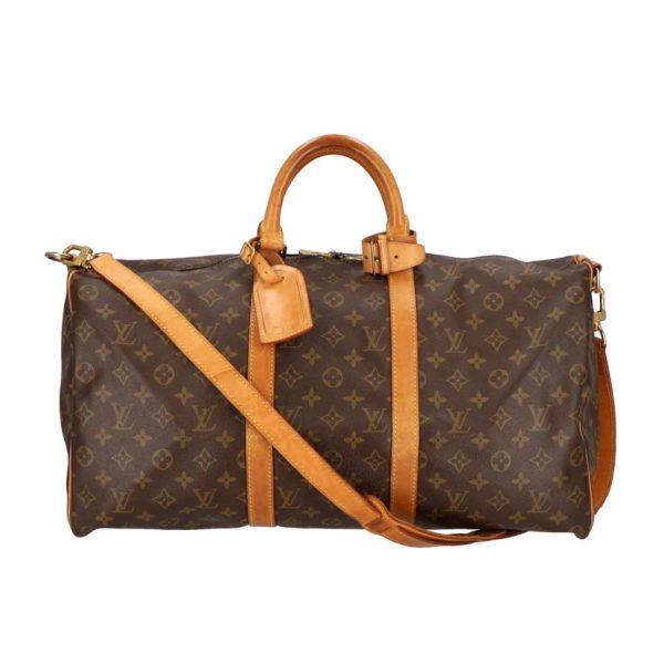 76401 1 Louis Vuitton Keepall 50 Bandouliere Monogram Bag Brown