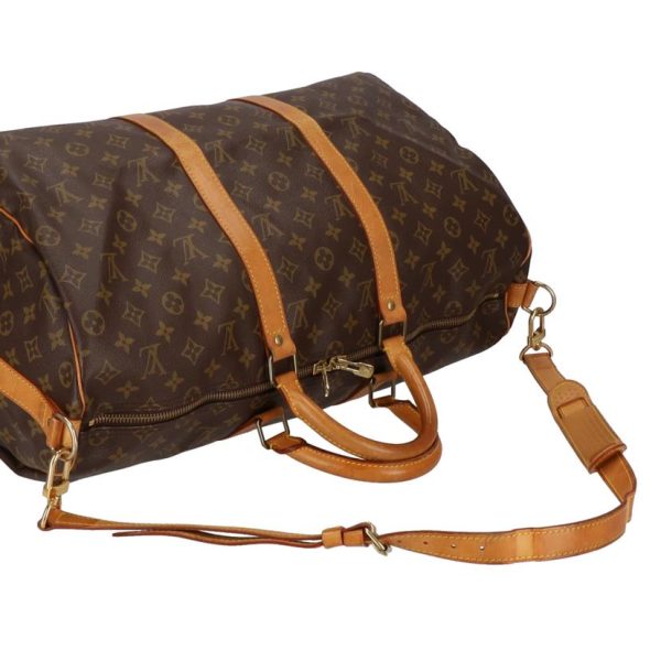 76401 4 Louis Vuitton Keepall 50 Bandouliere Monogram Bag Brown