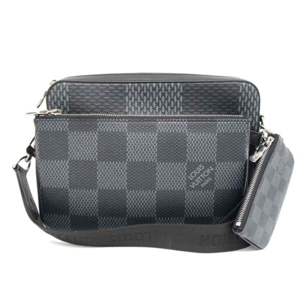 76431 1 Louis Vuitton Trio Messenger Bag Damier Graphite Gray