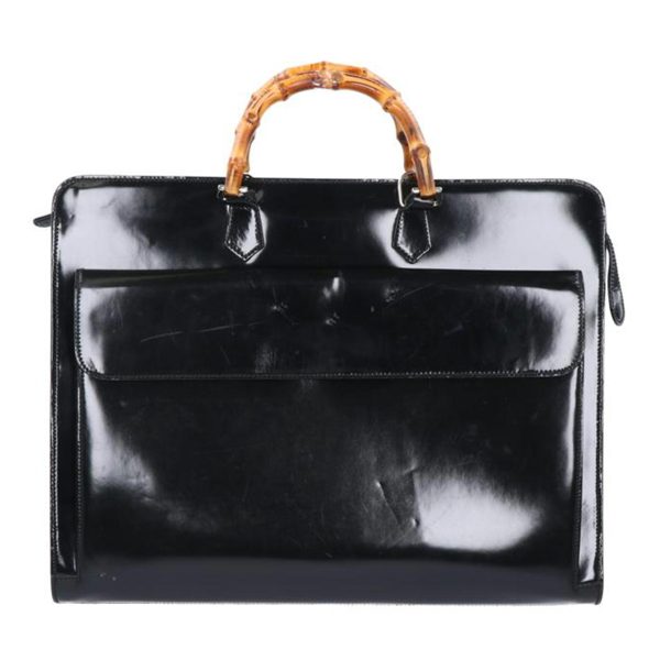 76470 1 Gucci Leather Briefcase Black