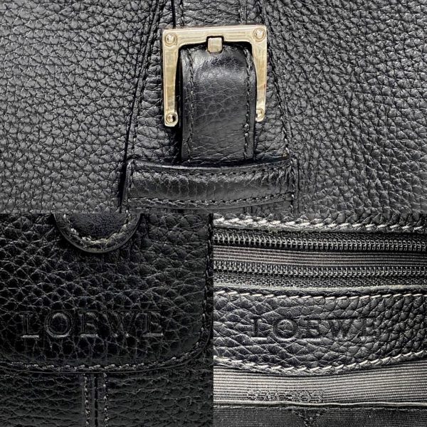 764k764 21481 4 Loewe Senda Logo Engraved Leather Mini Tote Bag Black