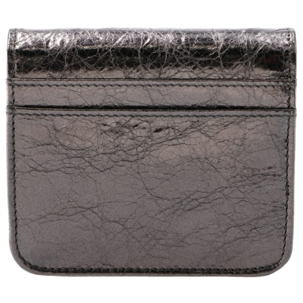 7654592aayq 2 BALENCIAGA Wallet Bifold BB Logo Monaco Metalized Flap Coin Wallet