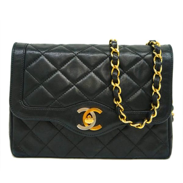 76670 1 Chanel Matelassé Chain Shoulder Bag Paris Black