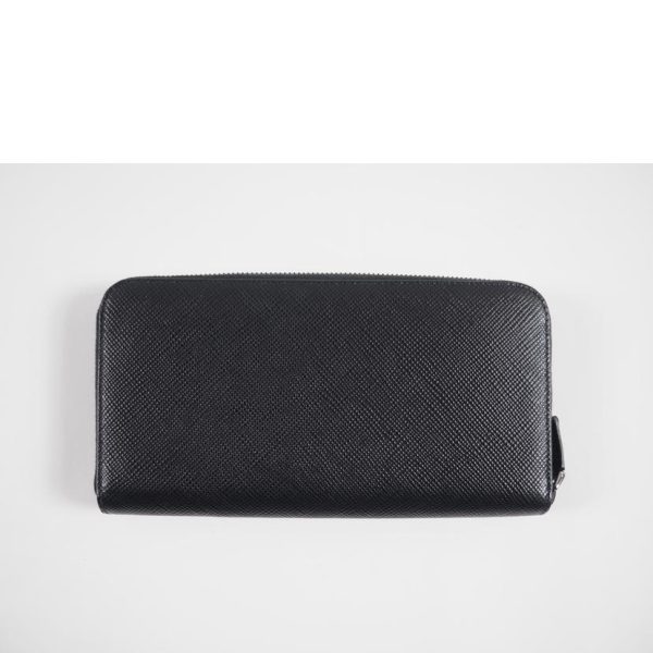 76679 2 PRADA Prada Saffiano Round Zipper Wallet Bag Black