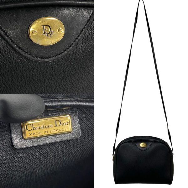 766l765 30252 4 Christian Dior Honeycomb Leather Mini Shoulder Bag Black