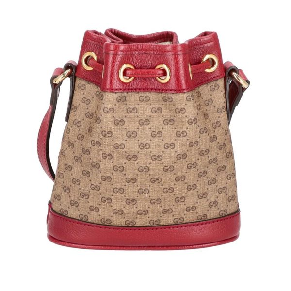 76767 2 Gucci Doraemon Mini Bucket Bag Red Brown