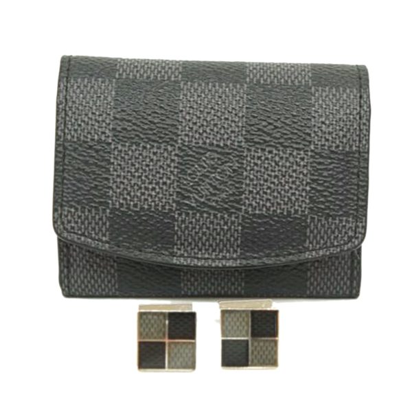 76922 1 Louis Vuitton Bouton de Manchette Cufflinks Damier Brown