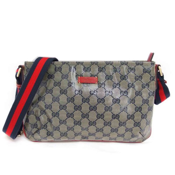 76975 1 Gucci GG Crystal Shoulder Bag Navy Red