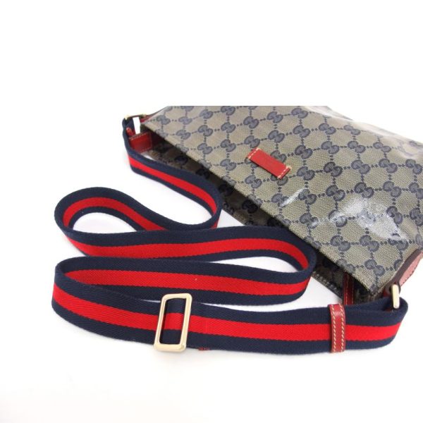 76975 4 Gucci GG Crystal Shoulder Bag Navy Red