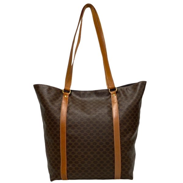 769l768 30752 5 Celine Vintage Macadam Blason Leather Tote Brown