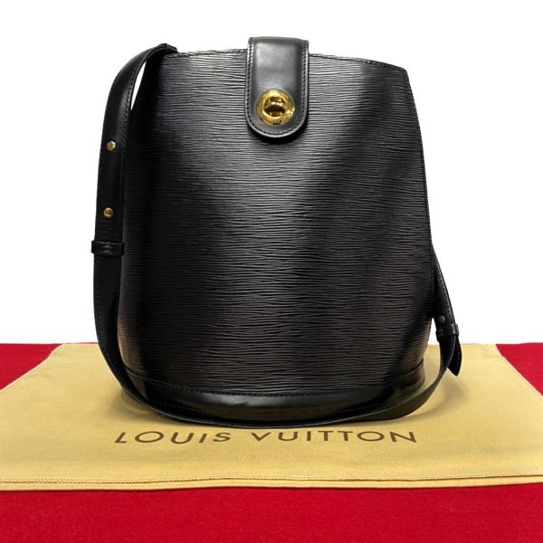 769l769 21917 1 Louis Vuitton Vintage Cluny Epi Leather Turnlock Shoulder Bag Black