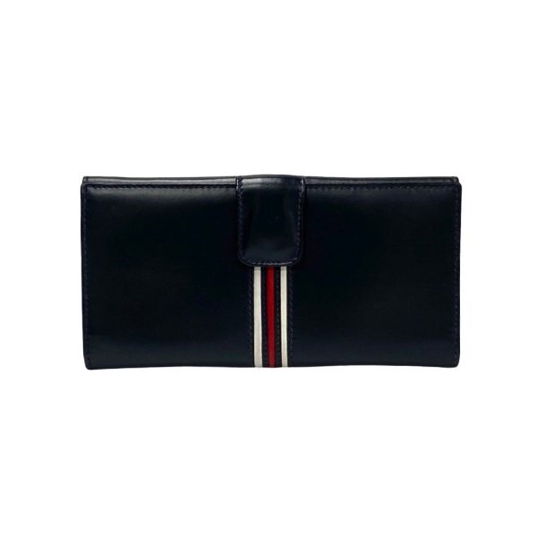 769l769 25358 4 Gucci Vintage Vintage Sherry Line Leather Long Wallet Navy