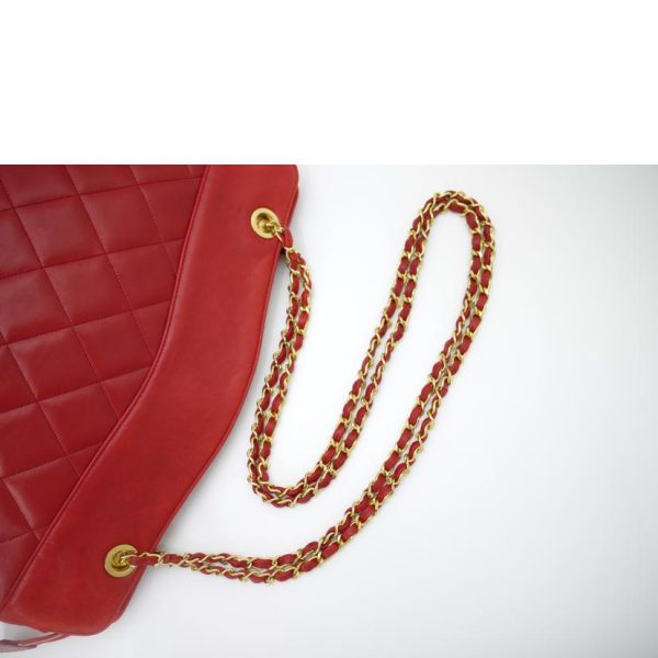 77026 4 Chanel Lambskin Matelassé Chain Tote Red