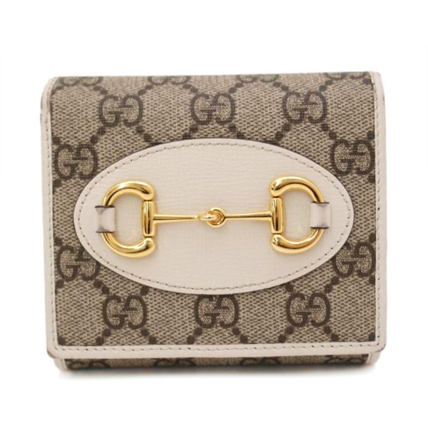 77031 1 Gucci GG Supreme Horsebit Wallet Beige