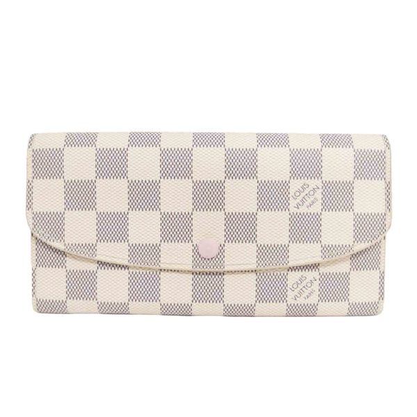 77040 1 Louis Vuitton Portefeuille Emily Damier Azur Wallet Rose Ballerine