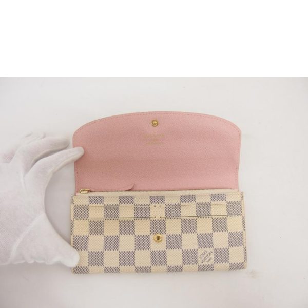 77040 4 Louis Vuitton Portefeuille Emily Damier Azur Wallet Rose Ballerine