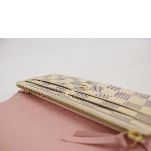 77040 8 Louis Vuitton Portefeuille Emily Damier Azur Wallet Rose Ballerine