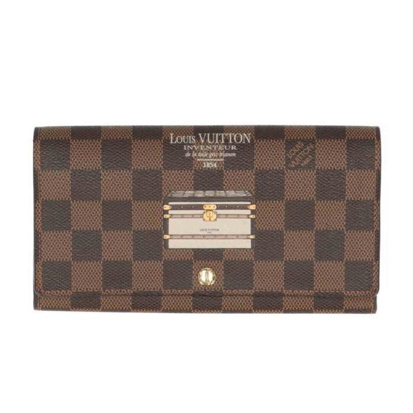 77064 1 Louis Vuitton Portefeuil Sara Damier Wallet Brown