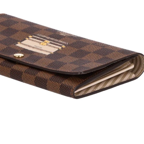 77064 3 Louis Vuitton Portefeuil Sara Damier Wallet Brown