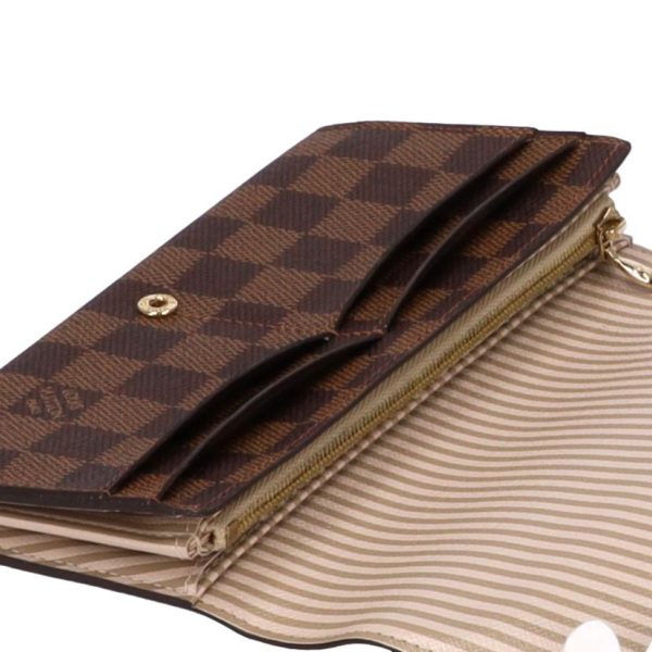 77064 7 Louis Vuitton Portefeuil Sara Damier Wallet Brown