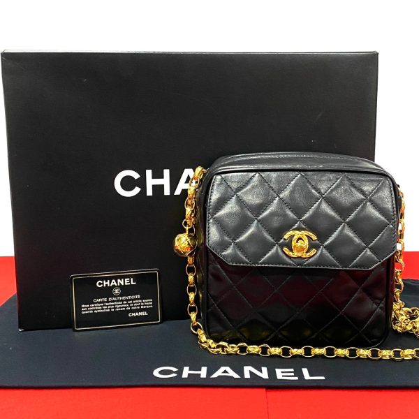 770a753 16855 1 Chanel Matelasse Lambskin Mini Shoulder Bag Black