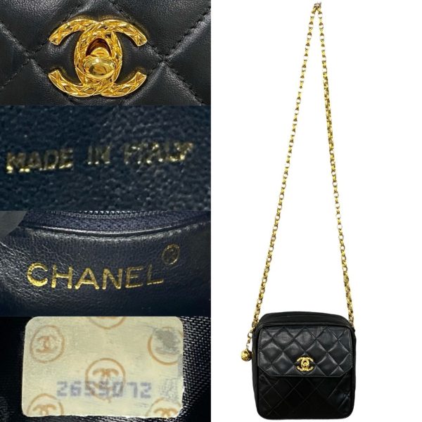 770a753 16855 4 Chanel Matelasse Lambskin Mini Shoulder Bag Black