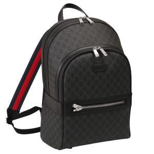 771158 kaaak 1144 Prada Rucksack Backpack Triangle Plate Triangle Logo Nylon Saffiano Leather Black