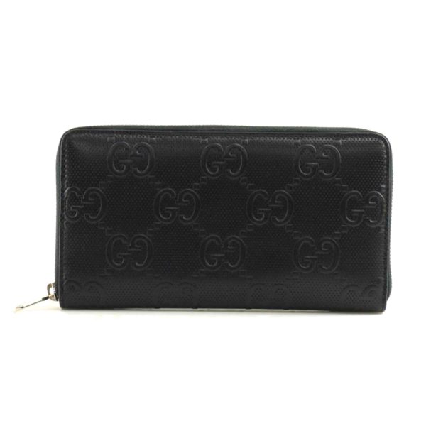 77137 1 Gucci GG Embossed Round Zip Organizer Long Wallet