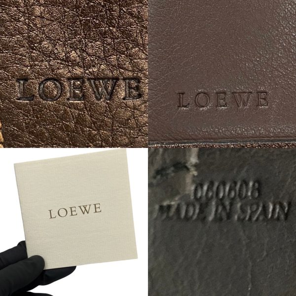 771a770 25700 3 Loewe Logo Engraved Leather Bifold Wallet Bronze