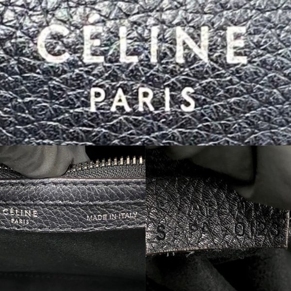 771a771 21640 4 Celine Luggage Micro Shopper Drummed Calfskin Handbag Tote Bag Black