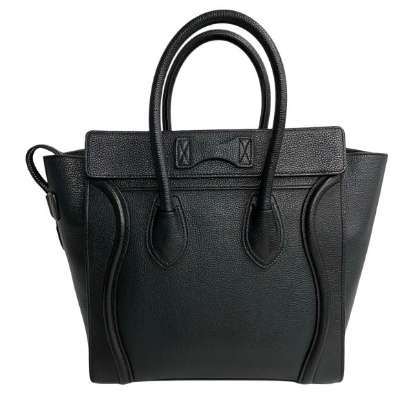 771a771 21643 5 Celine Luggage Micro Shopper Leather Mini Tote Handbag Black