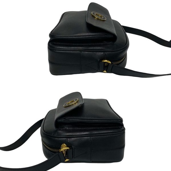 771a771 31612 6 Celine Vintage Circle Logo Hardware Leather Mini Shoulder Bag Pochette Black