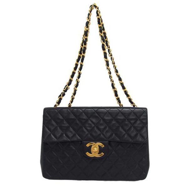 77200 1 Chanel Deca Matelassé 34 W Chain Shoulder Bag Black